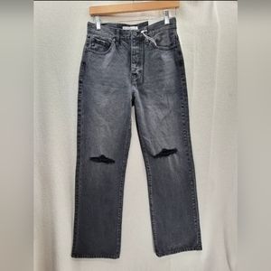 NWT KANCAN 90's Flare, High Rise, Tall Dark Grey Denim Jeans Size-5/26 (Small)